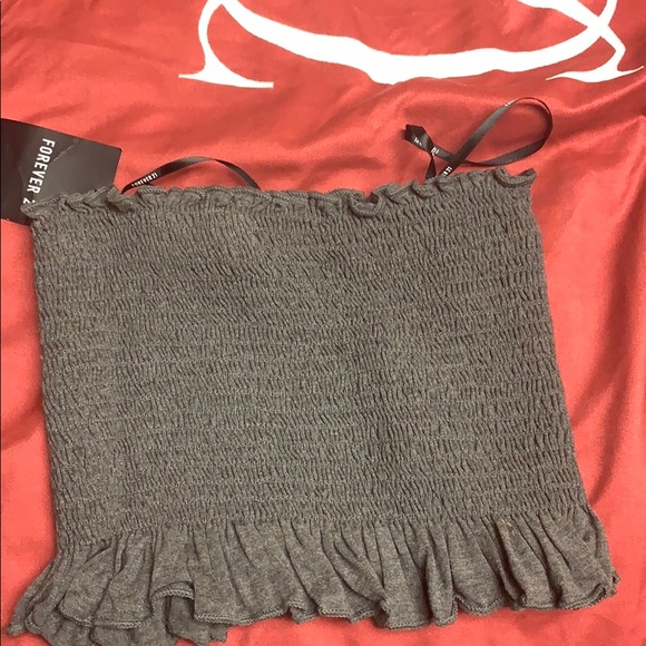 Forever 21 Tops - Tube Top Charcoal/Grey